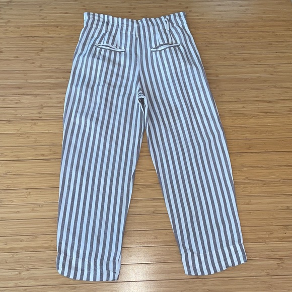 Madewell Paperbag Striped Linen Blend Pants - Picture 7 of 11